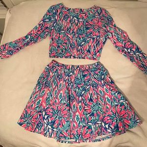 Lilly Pulitzer two-piece shirt and skirt